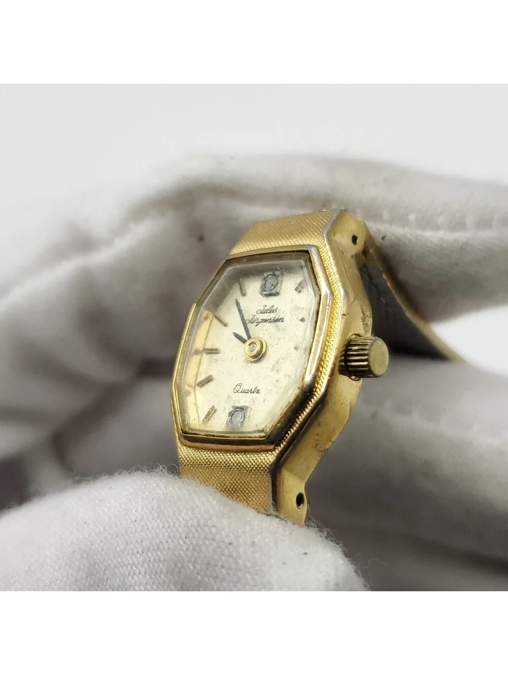 Vintage Jules Jurgensen Ladies Quartz Watch 16mm For Parts Or Repair